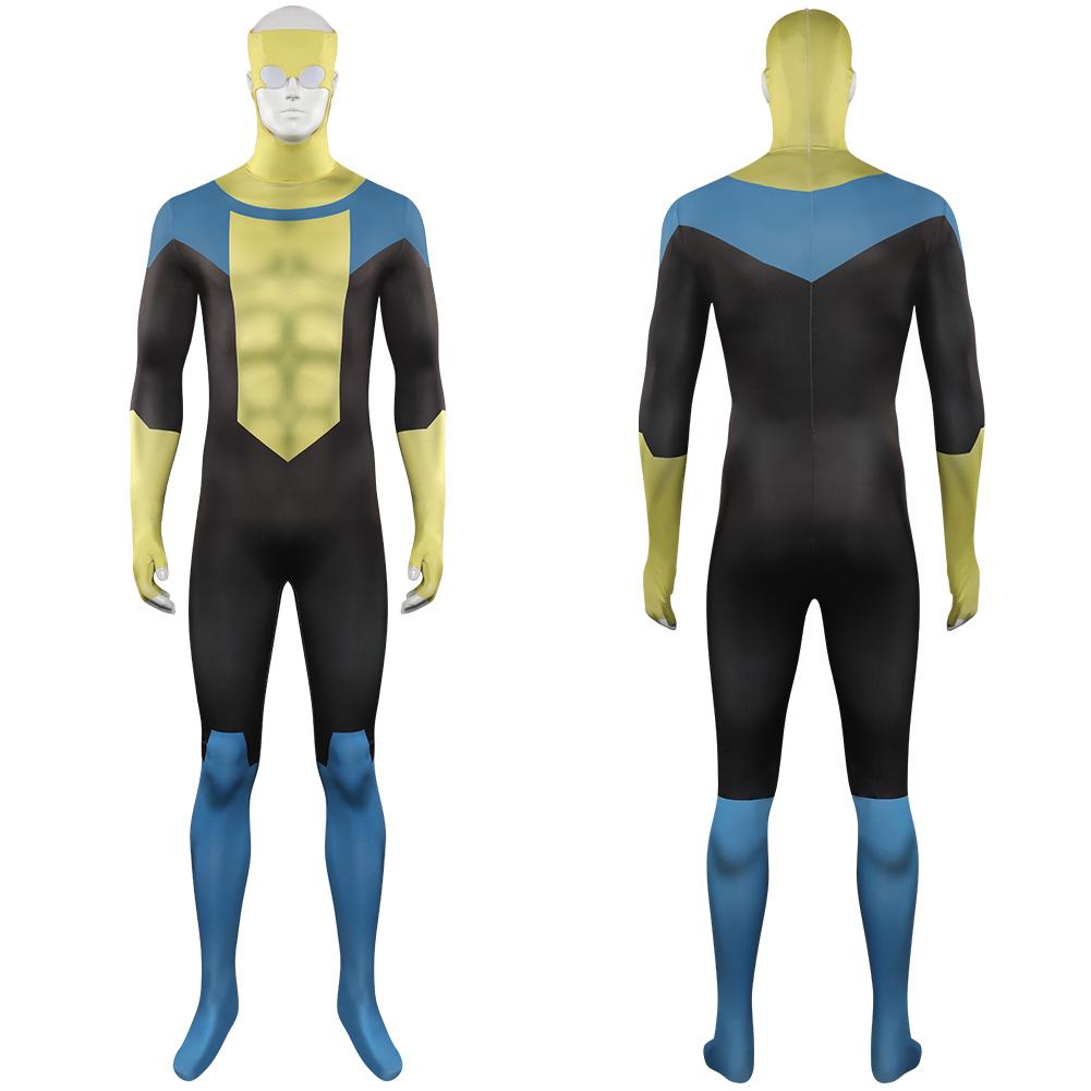 Onoverwinnelijke Mark Grayson Cosplay Fantasia Kostuum Zentai Jumpsuit voor Volwassen Mannen Outfits Verkleedkostuum Halloween Carnaval Feestpak L black