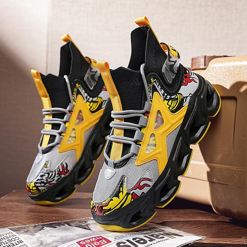 Four Season Men's Sports Shoes Trendy Casual Shoes Tennis Shoes Niche Design Versatile Training Shoe Running Plus Size Soft Sole