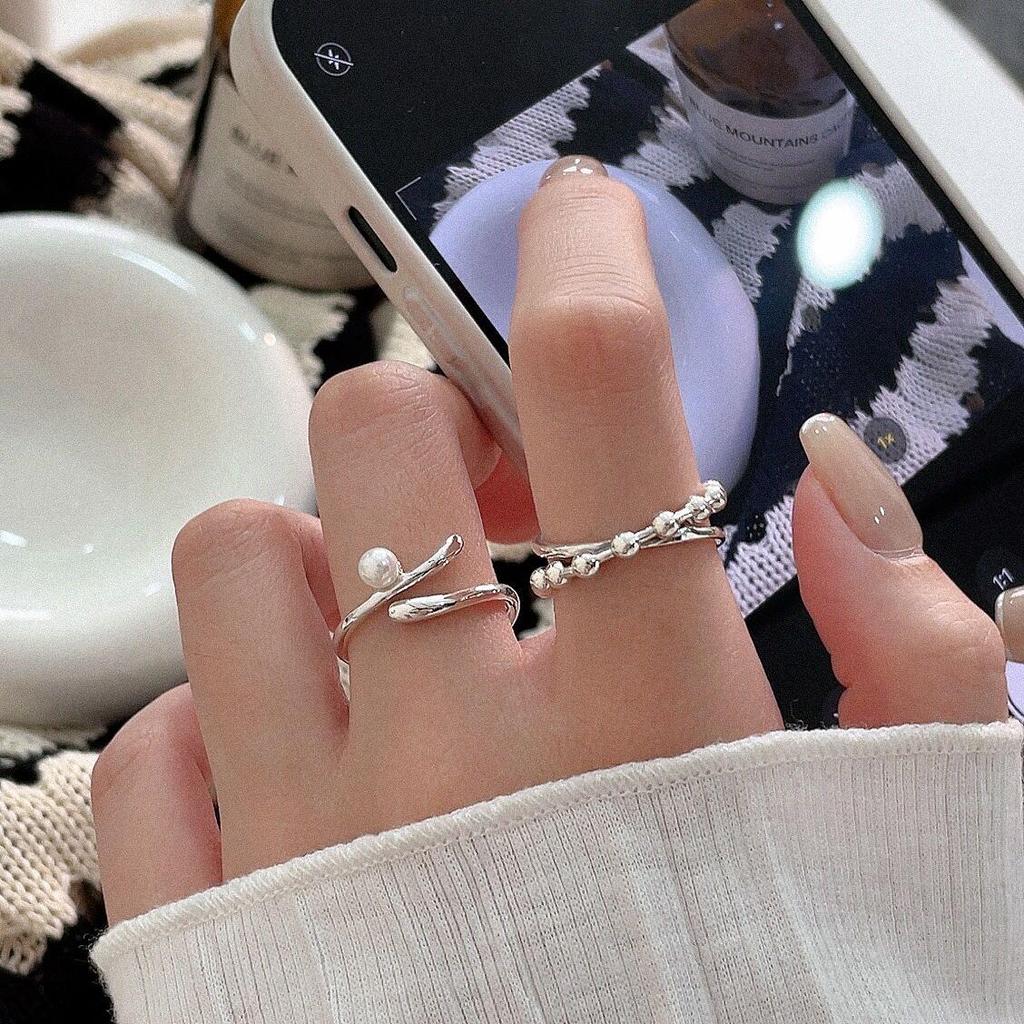 925 Sterling Silver Pearl Ring - Women's Niche Design, Fashionable, Elegant, Light Luxury Jewelry