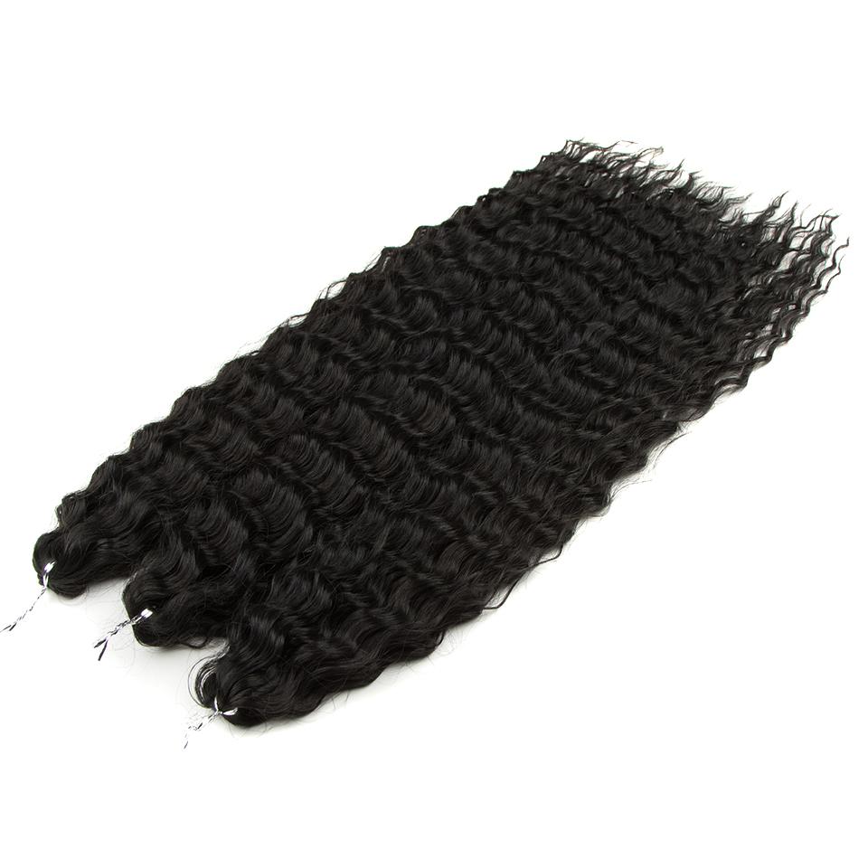 FASHION IDOL Ariel Twist Crochet Hair Synthetic 22 Inch 3 PCS Water Wave Hair Extensions Ombre Rainbow Color Braid Curly Hair