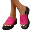 Fashion Leopard Print Women's Shoes Wedge Slippers Square Toe 2025 Summer New Fashion Platform Outdoor Beach Slippers Sandalias De Mujer