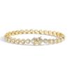 Hip Hop Real Gold Plated Jewelry 6mm Wide Geometric Round Zircon Tennis Bracelet Iced Out Bling CZ Bracelet for Women