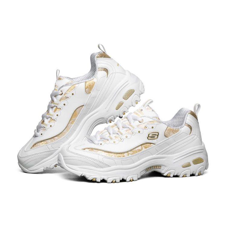 Skechers D Lites 1.0 White/Gold Women's 13091-WHT