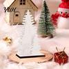 Warm Atmosphere Room Decor LED Wooden Christmas Tree Tabletop Decor, Glowing Hollow Light Up Luminous Ornaments for Holiday Party And Festive