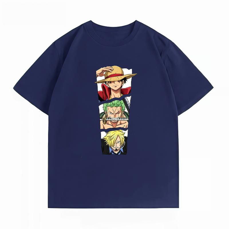 Unisexs Clothing New 100 Cotton Summer TShirt One Piece Unisexs TShirt Monster Trio Print Casual Unisexs TShirt