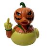 Pumpkin Head Duck Figurine Halloween Duck Decoration Resin Flip-off Duck Tabletop Ornament for Mantel Home Parties Centerpiece