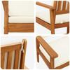 Garden Chair with Cushion 2 Pcs Cream White Solid Acacia Wood