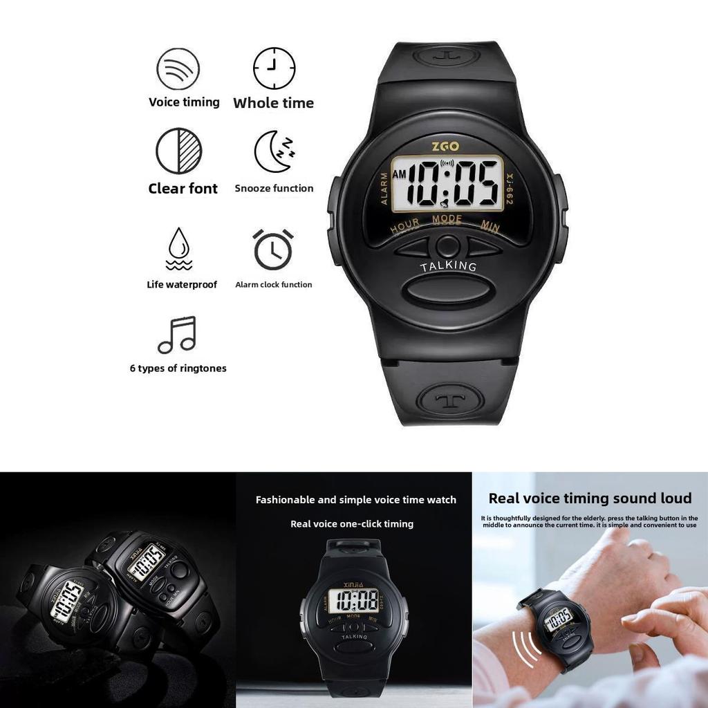 Digitale Sprachbericht-Uhr für Ältere mit Zeitanzeige für Senioren und blinde Benutzer