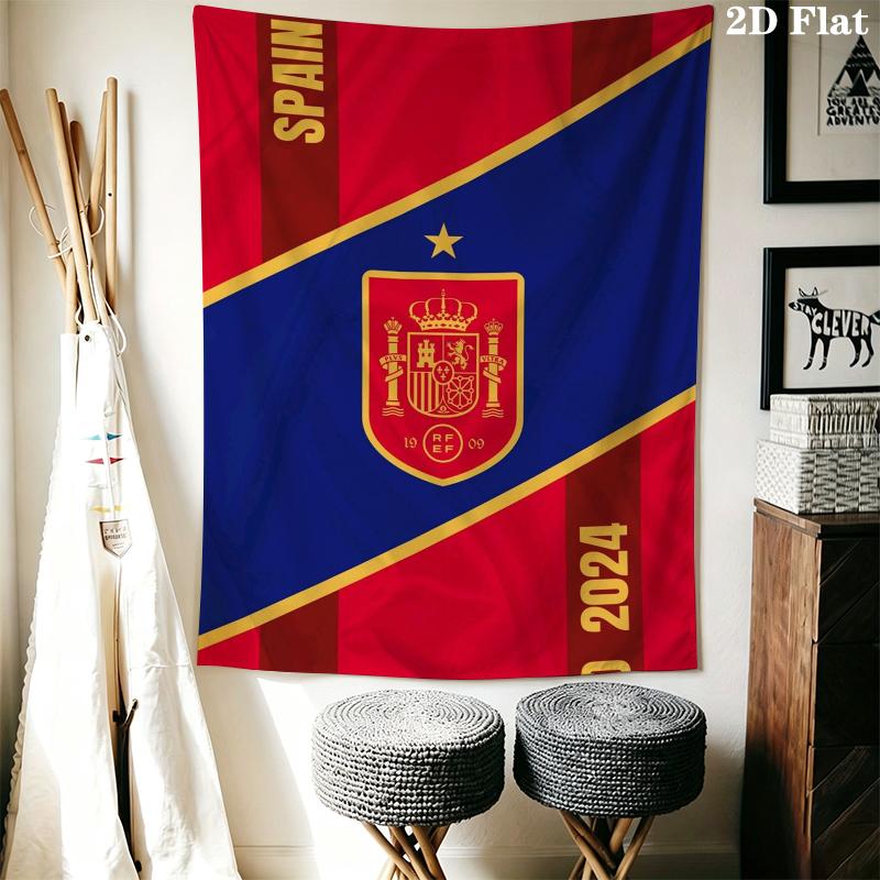 Spain national football team Wall Tapestry Aesthetic Wall Hanging Printed Fabric Blanket Decorative Tapestries for Bedroom Living Room Home Decor