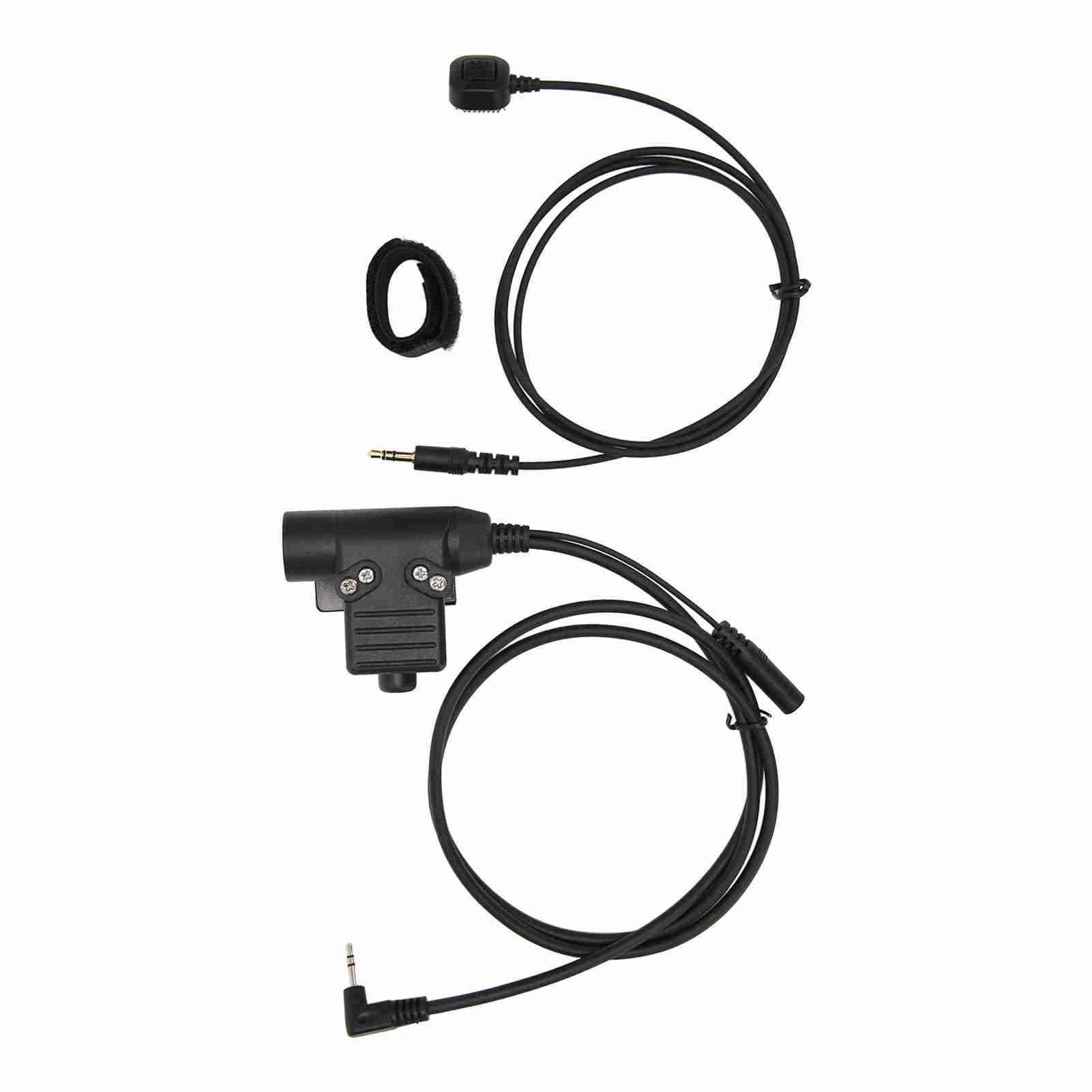 

U94+Finger Microphone PTT Plug and Play U94 PTT Adapter for 2.5mm Walkie Talkies Black