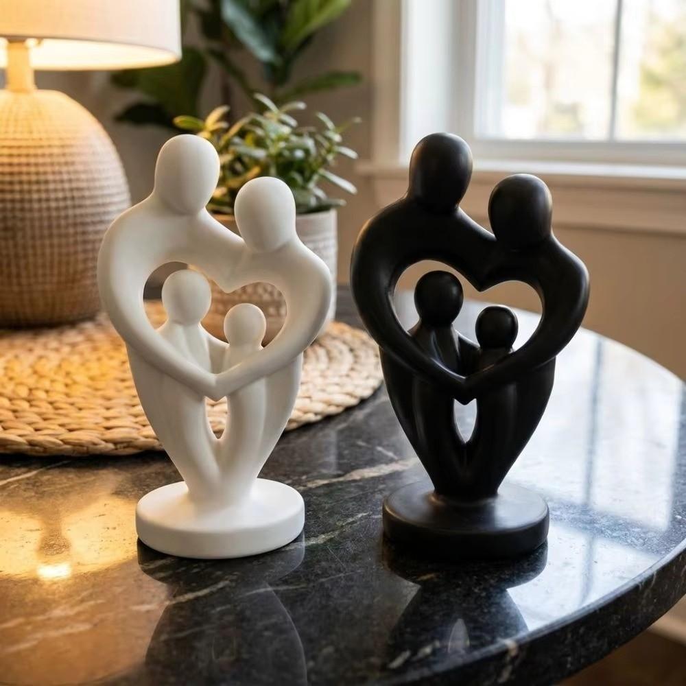 Modern Abstract Sculpture Heart Shape Parent Child Statue New Family Love Figurine