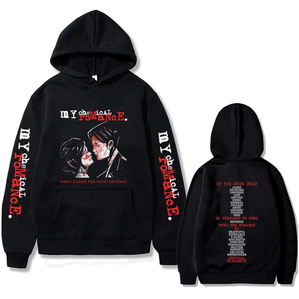 

2026 Известная группа My Chemical Romance Худи Three Cheers for Sweet Revenge Мужчины Женщины Рок Панк Эмо Ретро Худи Мужская Мода Пуловеры 4XL чёрный