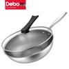 Debo Edelstahl Wok mit Wabenmuster und Deckel