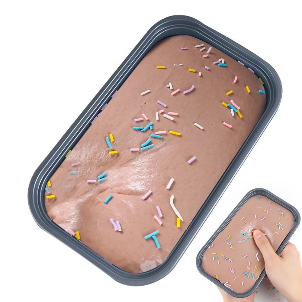 Scatola Appiccicosa Torta Squishy Giocattolo a Lenta Risalita Giocattolo da Spremere Scatola Gelato al Burro Squishy Giocattolo Fidget Rilascio Anti Stress Mano Relax Regalo
