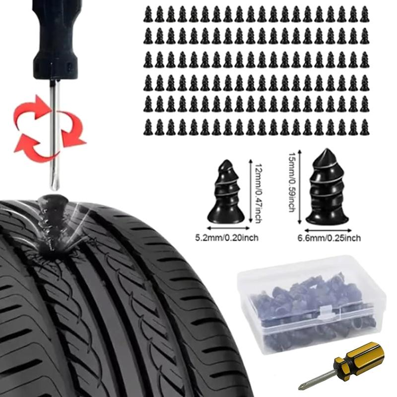 Tire Repair Nails Kit For Car/Motorcycle Fast Self-Service Tire Repair Tools Screw In Tire Repair Plugs With Box And Screwdriver
