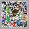 50pcs Dragon Graffiti Cool Animal Stickers - DIY Skateboard, Phone, Suitcase, Waterproof