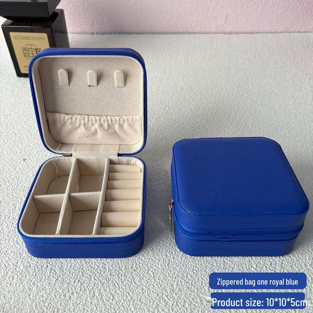 Travel Jewelry Storage Box - Portable Necklace Earrings Ring Organizer Bag with Zipper