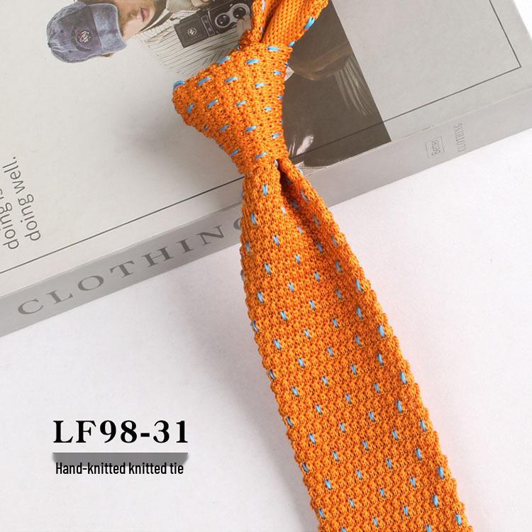 Stylish British Casual Slim Fit Knit Wool Tie, Unisex, 6cm Width.