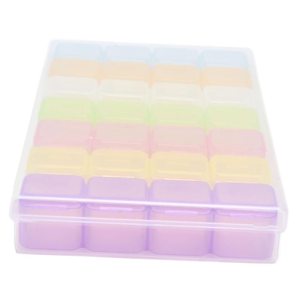 28 Slots Clear Plastic Storage Box Portable Detachable Organizer Box for Small Items Earrings