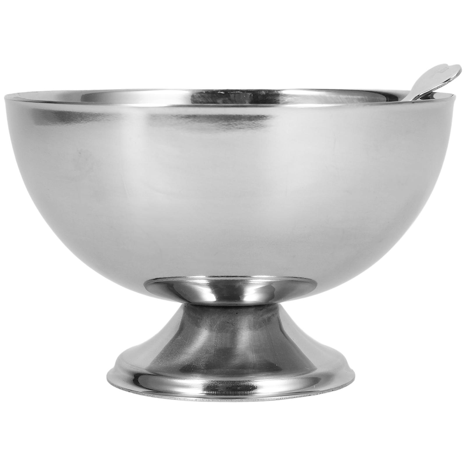 Стальная Чашка для Салата Десертная Миска Пищевая Чашка Многоцелевая Кухонная Принадлежность Конфеты Мороженое Трайфл Гладкий Край Здоровая