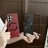 Magnetic for Magsafe Wireless Charge Leather Phone Case for Samsung Galaxy Z Fold 7 6 5 4 3 5G ZFold 7 Protective Bumper Cover