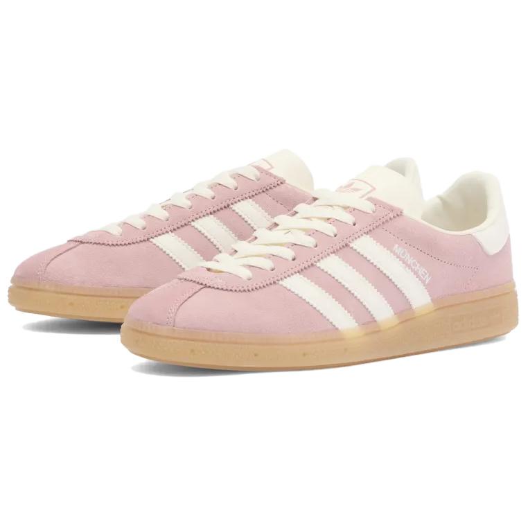 Adidas Originals Munich Comfortable Versatile Durable Low-Top Skate Shoes Women Sneakers Pink JS3992