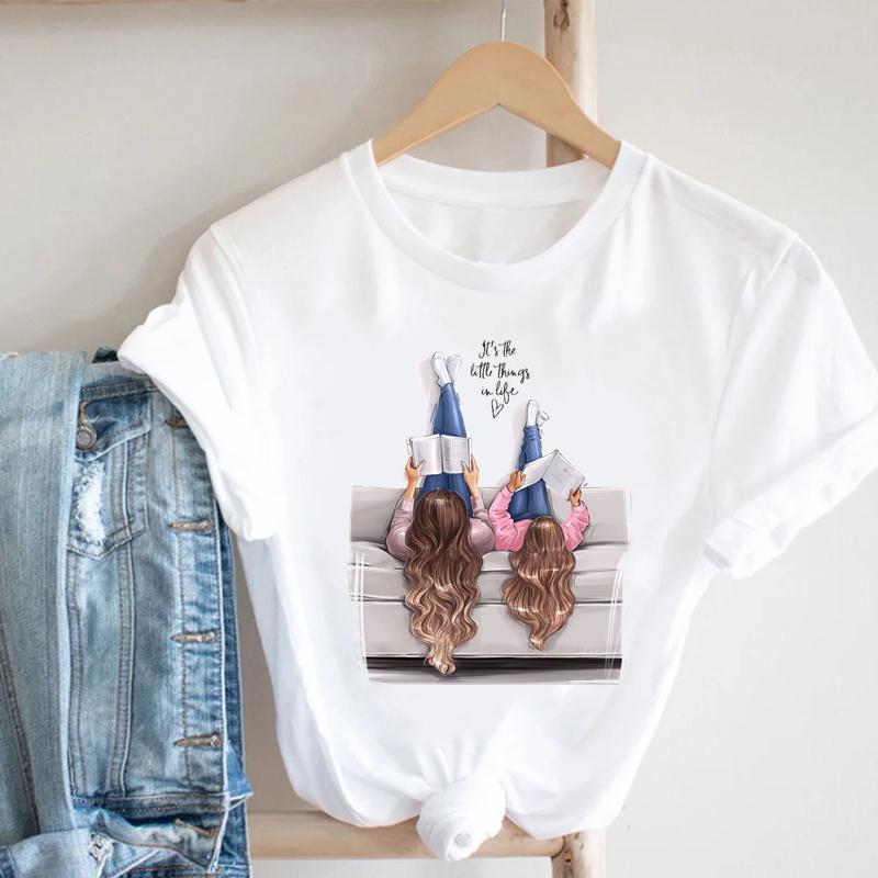 Watercolor Short Sleeve Mom Mother Mama 90s Women Clothing Casual Print Tee Top Summer Fashion T-shirt Lady Female Graphic T-shirt