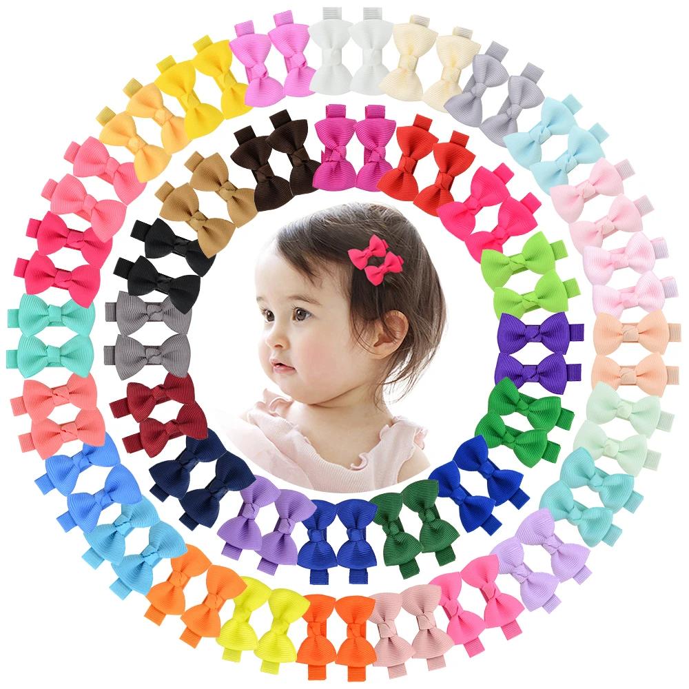 

20Pcs/lot Ribbon Mini Hair Bows Clips for Baby Girls Toddlers Kids Hairpins Headwear Children Hair Accessories
