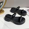 Fairy wind slippers female 2025 summer new muffin thick bottom word with fashion outside wear beach cool slippers