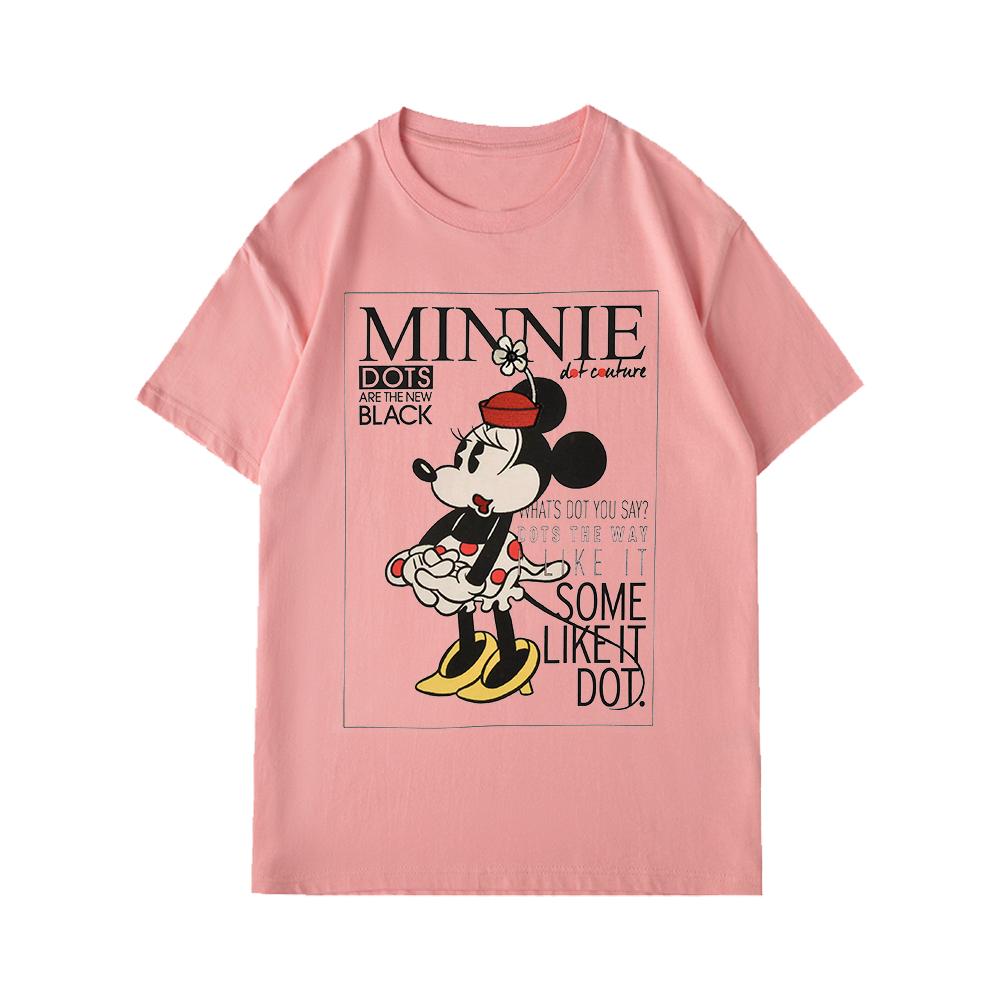 

Disney Minnie Short Sleeve T Shirt White Tops Minnie Day Tees Some Likeit Dot Printed Men s T Shirt Summer Couples Clothing 4XL