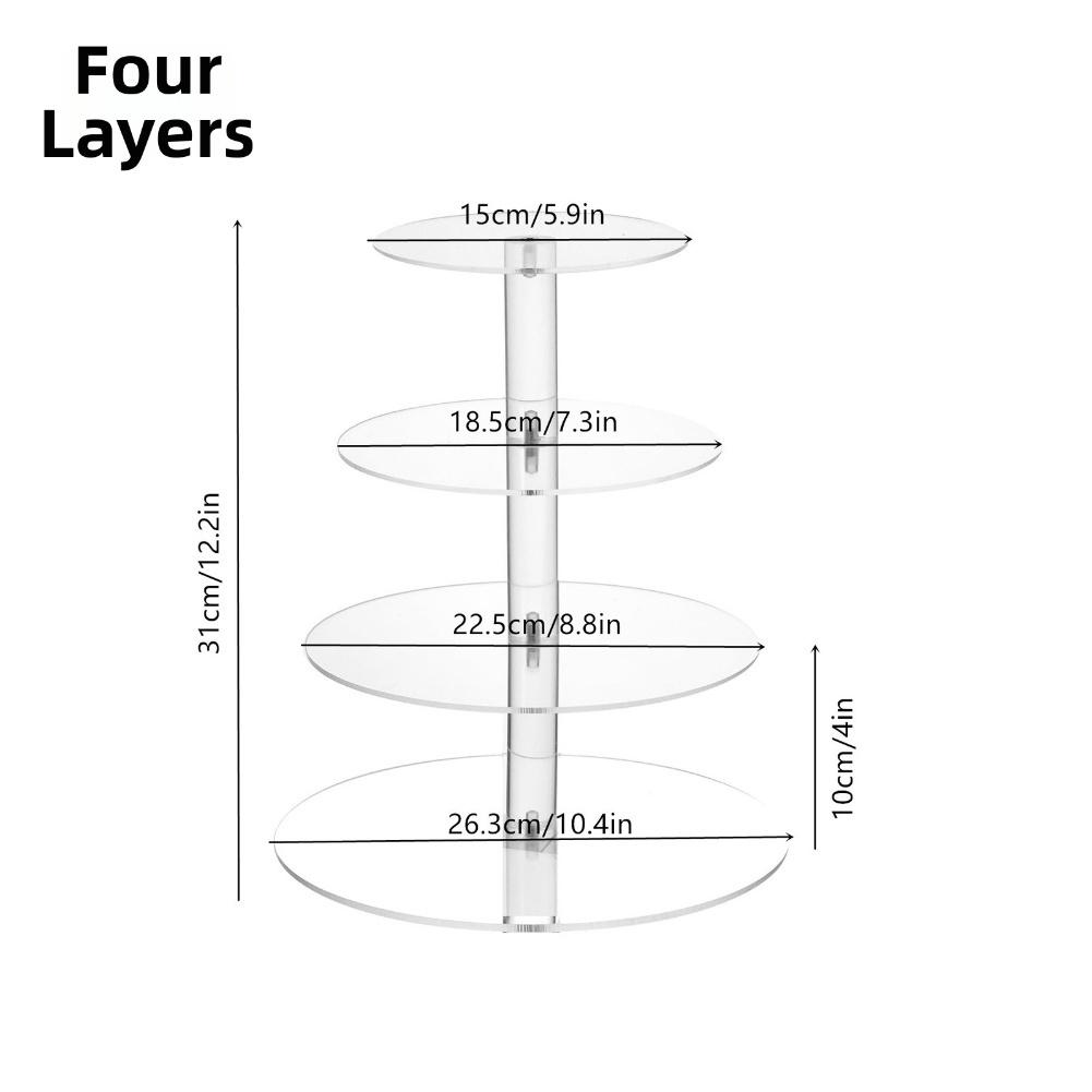 3/4/5 Tier Acrylic Round Cupcake Stand Clear Birthday Cupcake Stand Holder Dessert Display For Wedding Birthday Christmas Party