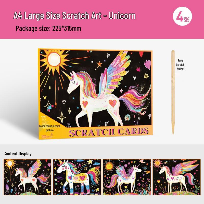 Färgglada DIY Skrapkonst Sticky Notes för Barn - Kreativa Stresslindrande Bokmärken