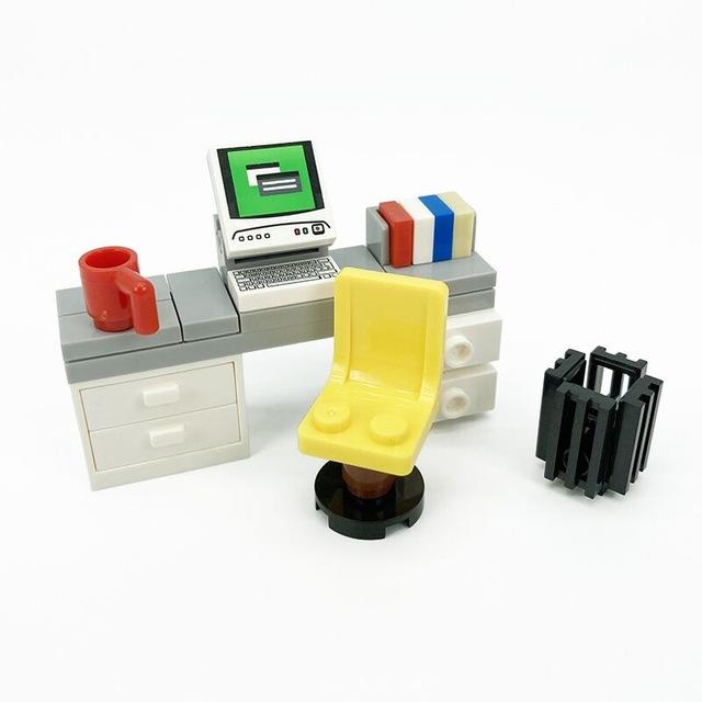 Moc House Furniture Building Blocks City Kitchen Accessories Diy Toys Bed Sofa Piano Bricks Parts Toys For Kids Boys Gifts