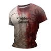 Men Halloween T-shirt Spooky Crew Neck Short Sleeve Tee Blood Stain Print T-shirt for Halloween Dress-up Horror Themed Party
