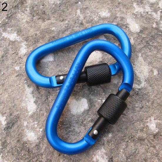 Aluminum Alloy Carabiner D-Ring Shape Key Chain Clip Hook Camping Outdoor Buckle