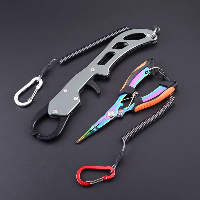 Aluminum Fishing Pliers With Fish Grip Tool Set Lure CNC Machined 6061 Alloy Multi-Color Options