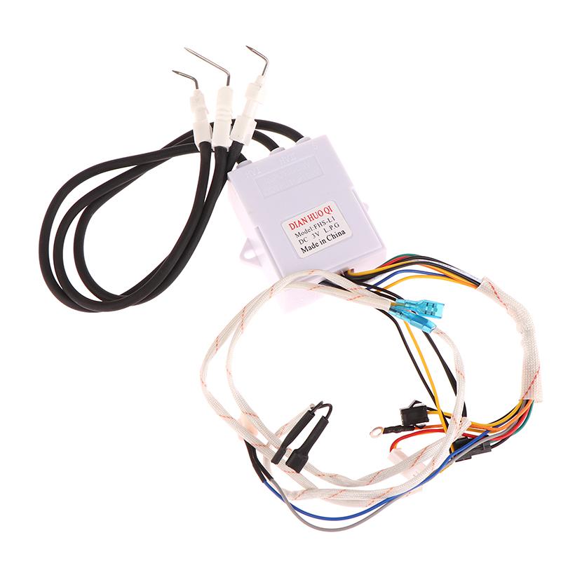 Totalt 14 Ledninger Universal Dc 3V Gasskomfyr Dobbel Tenning Med Temperaturkontroll Og Display Puls Tenner 1 Stk