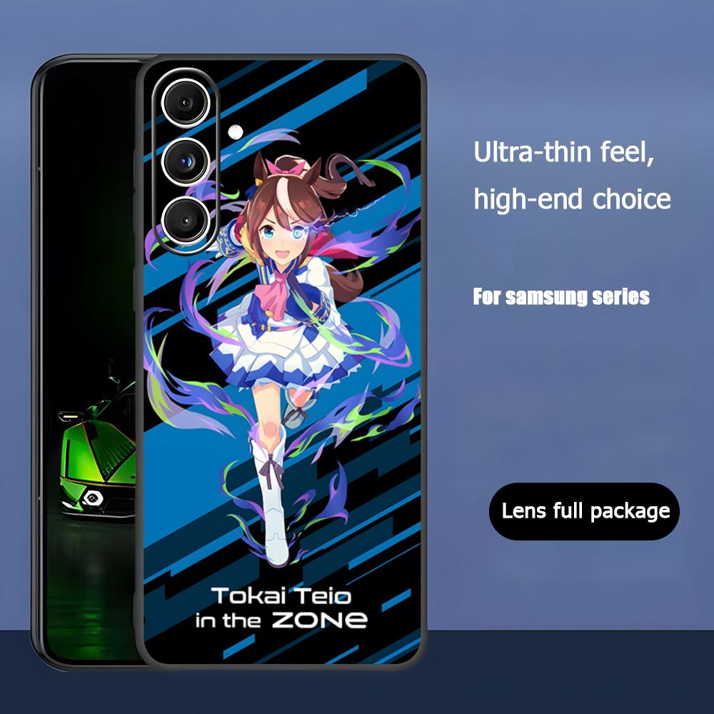 Game Uma Musume Pretty Derby Phone Case For Samsung Galaxy S25 S24 S23 S22 S21 S20 Plus Ultra Note20 Soft Black
