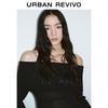 UR Women's 2025 Spring Bardot Neck Slim-Fit Knit Top