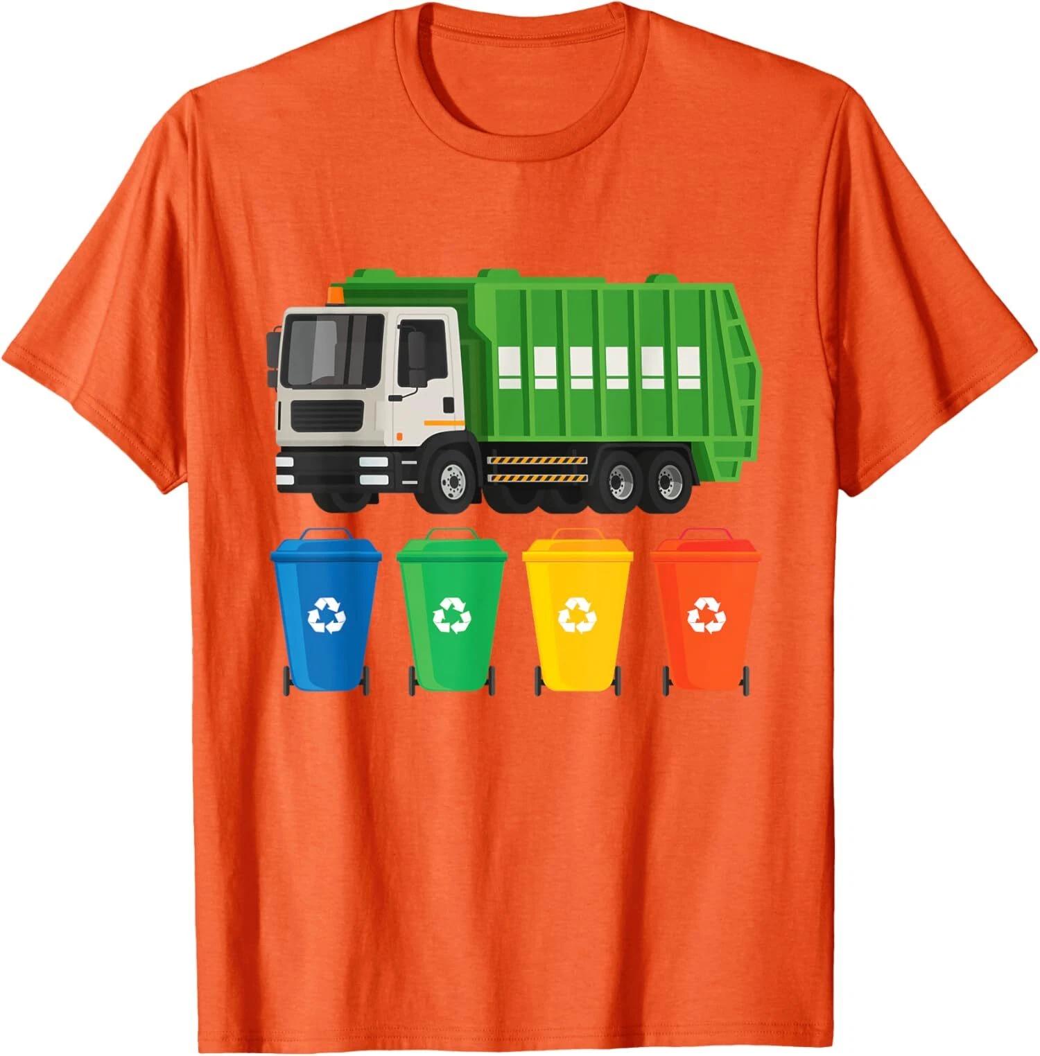 Мусоровоз Мусор Переработка Отходов Дизайн Любитель Грузовиков Работа Футболка S