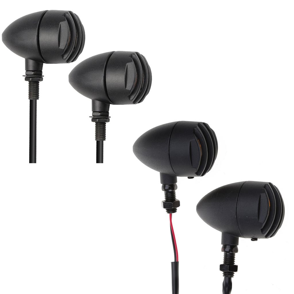 Retro Grid Motorcycle Turn Signal Light LED Brake Light Metal Shell Blinker Flashers Easy Installation for Motorbikes