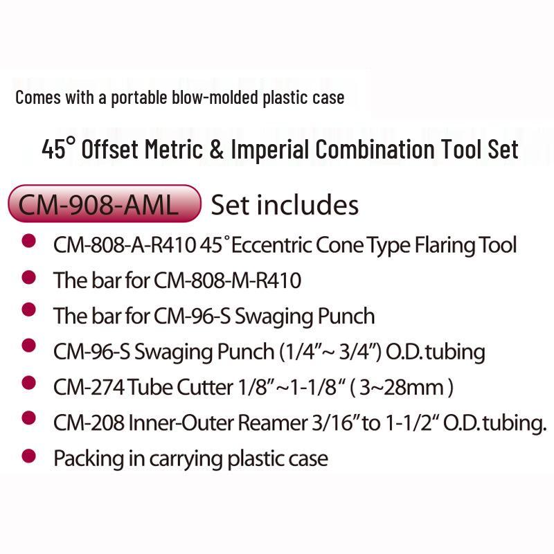 Taiwan GEME CM-908-AML Metric/Imperial Eccentric Flaring Tube Expander Tool