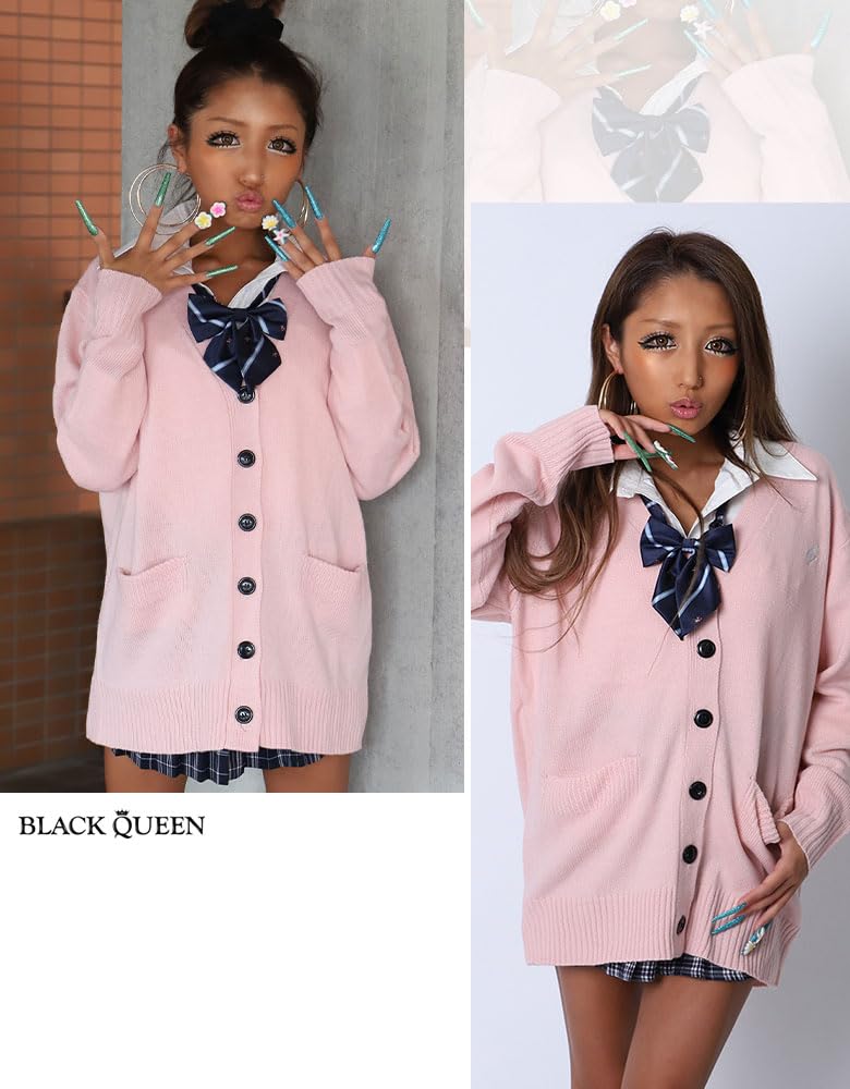 BLACK QUEEN School Free Size for High School and Junior High School Girls Women's Sweater, Size, Pink, M,
