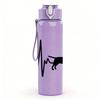 1PC Dog Silhouette Heartbeat Line Art 750ml Color Plastic Sports Water Bottle Leakproof Flip Straw Lid Suitable for Sports Office Home Use
