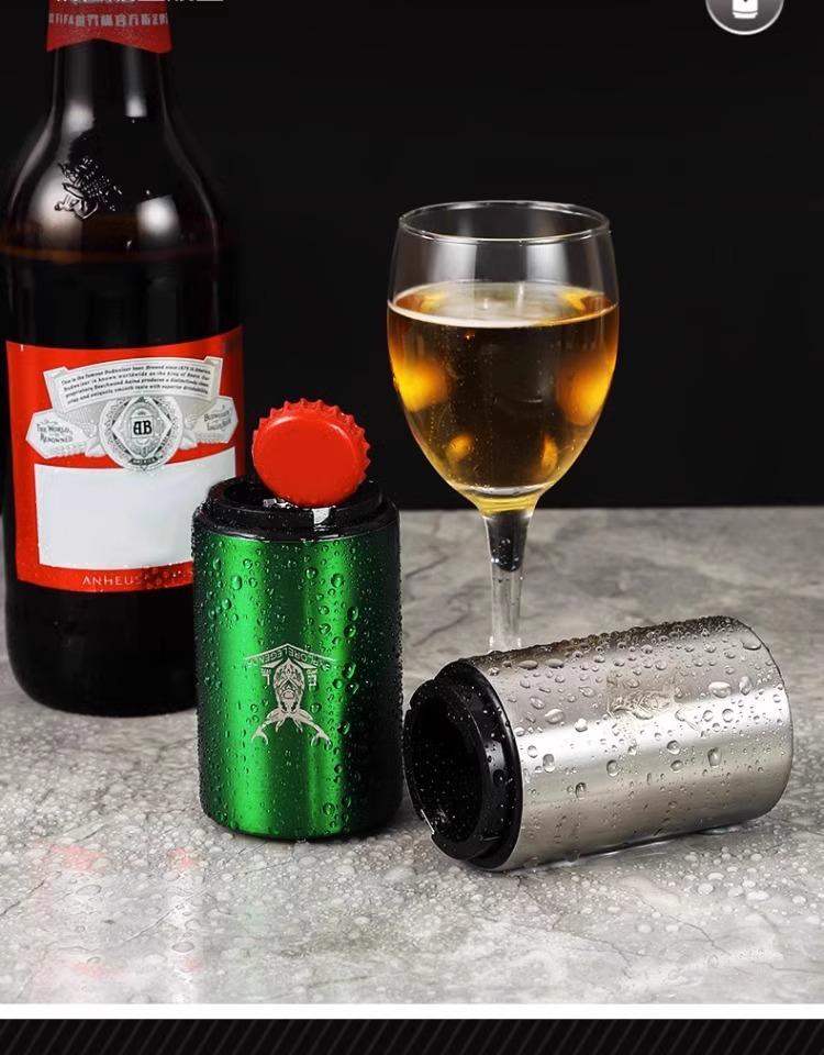 Kreativer Automatischer Bierflaschenöffner aus Edelstahl mit Druckmechanismus