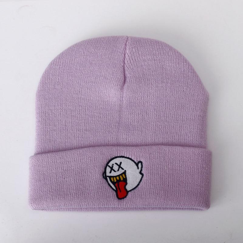 Autumn and winter pullover jacquard hat multi-color letter male and female adult wool knitted hat