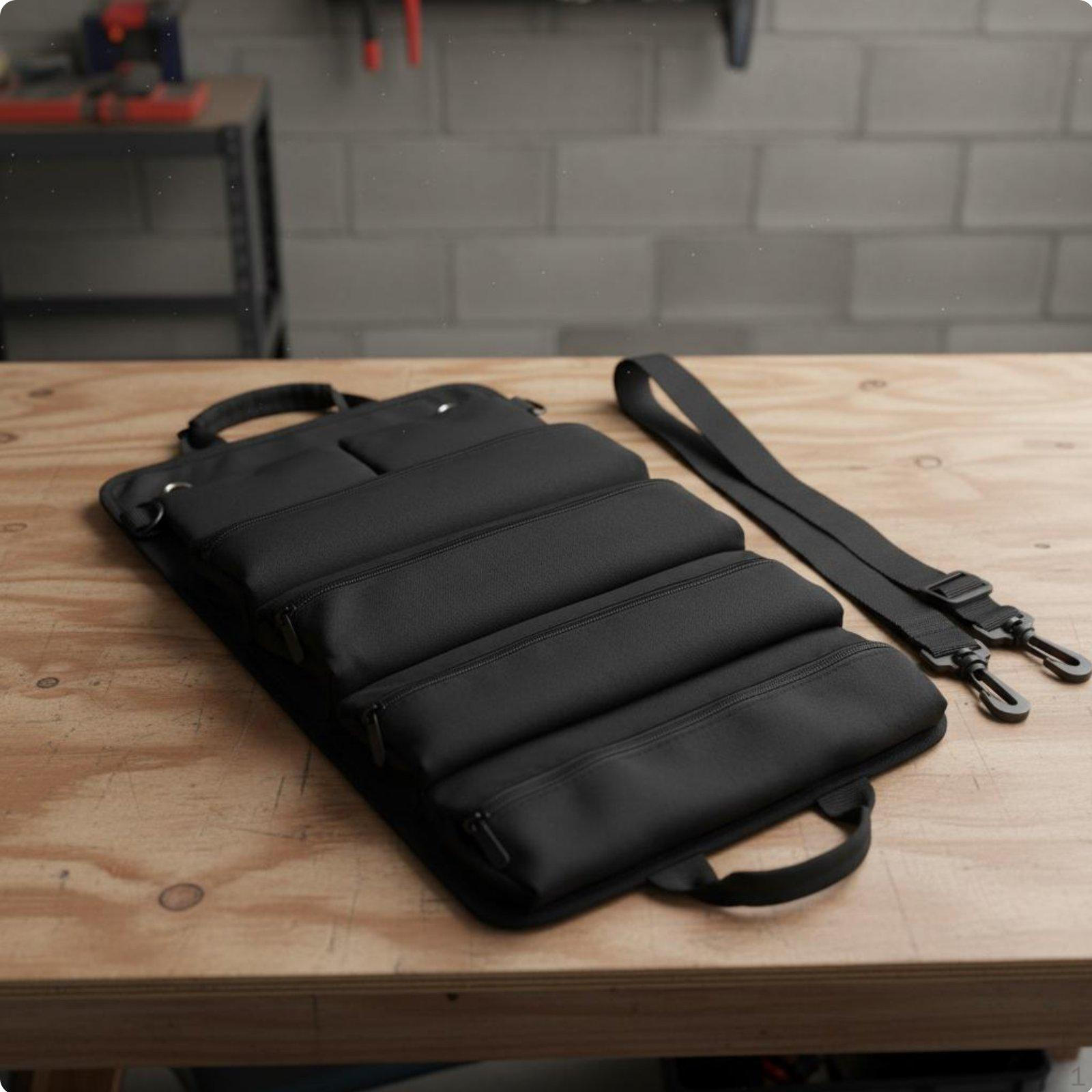 Rolling up Tool Bag Heavy Duty Portable Roll MultiCompartment for Electricians, Carpenters,