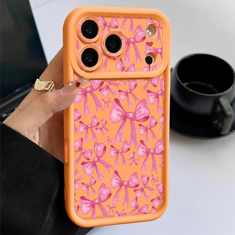 Bowknots Print Phone Case For iPhone 17 Pro Max Shockproof Bumper Soft Cover For iPhone 16 15 14 13 Pro Max 16E 17E