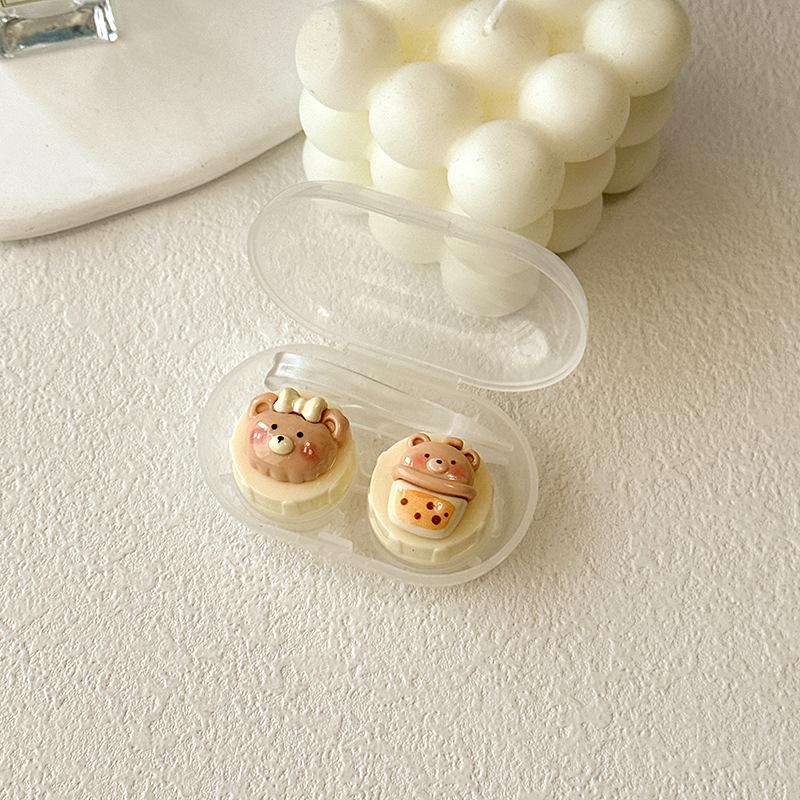 Portable Cute Bear Contact Lens Box Holder Travel Eye Contact Lenses Case Container Storage Case Travel Accessories
