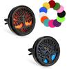 2 PCS 30mm Car Diffuser Vent Clips, Tree of Life Aromatherapy Essential Oil Diffuser Car Clip with 12 Felt Pads, Removable Stainless Steel Air
